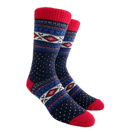 Wool Socks Ski, Navy-Red (6811071840321)