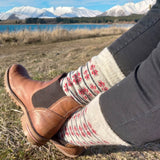 NORWOOL Wool Socks Denmark, Natural/Red (6583972560961)
