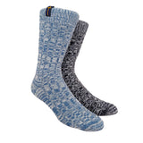 Sweden Womens Wool Socks 2-Pack Gift Box, Light Blue-Navy Blue (8326270419231)