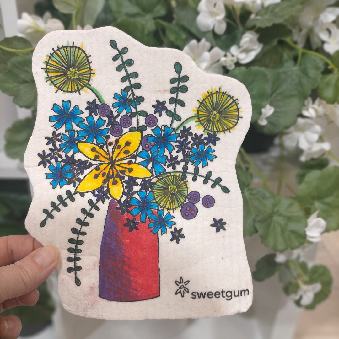 100% Biodegradable Dishcloth, Flowers (6887918010433)