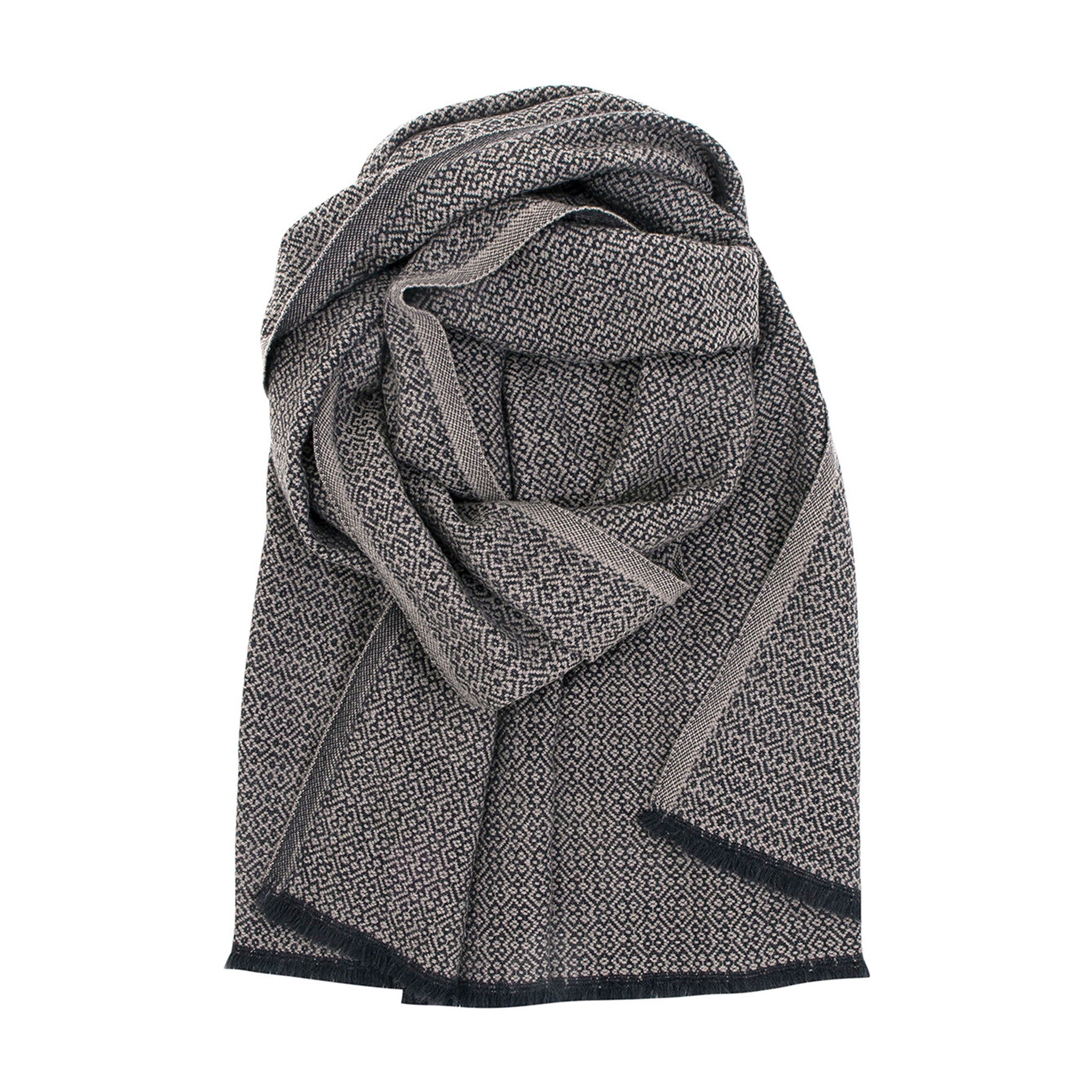 Koli Soft Merino Scarf 60x220cm, Black-Beige (8709483266335)