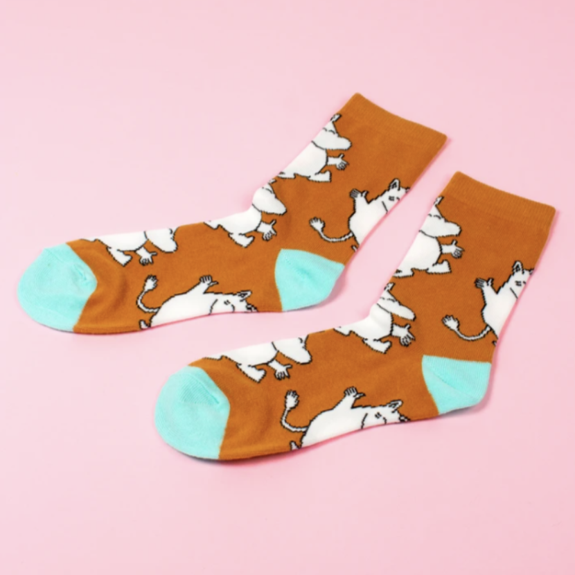 Happy Moomin Womens Socks, Toffee (6633254256705)