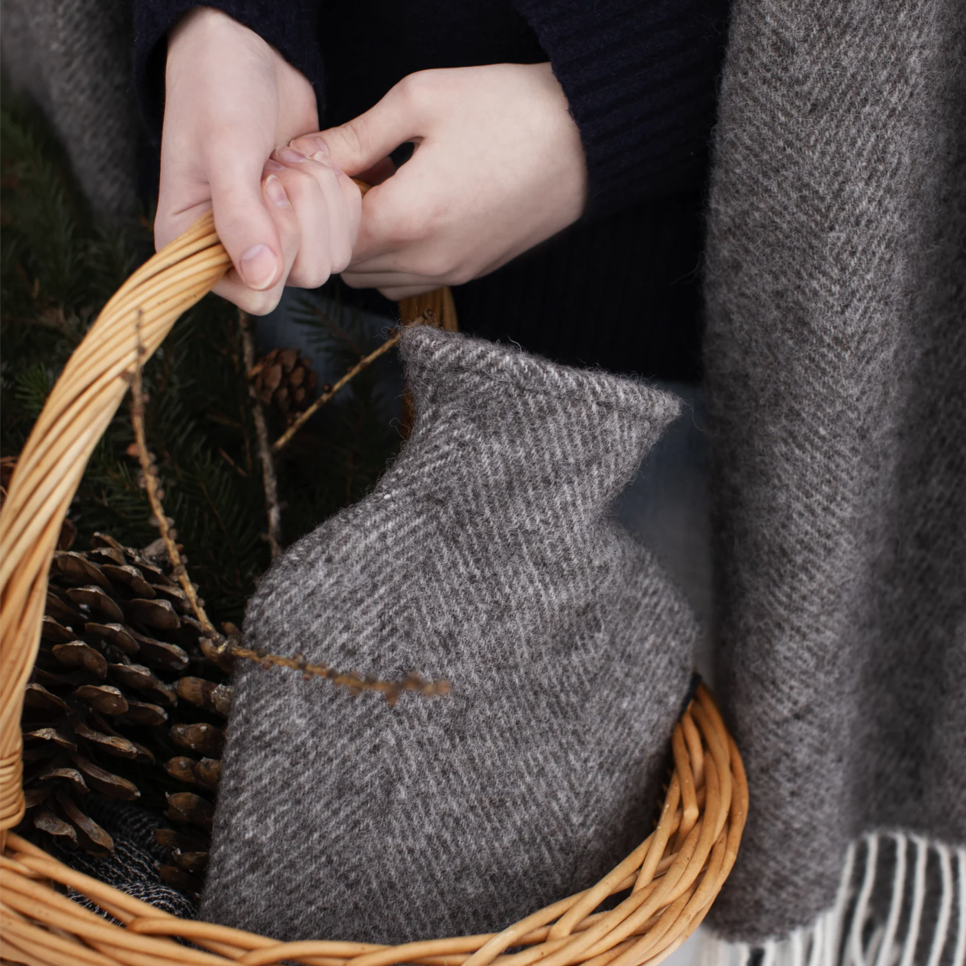 Fashy hot water bottle with wool cover