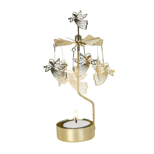 Flying Angel Tea Light Carousel, Gold (8600882020639)