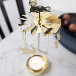 Cat Family Tea Light Carousel, Gold (8601202426143)