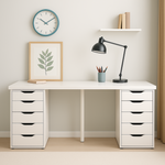 Ikea Lagkapten / Alex / Adils Desk Combo, 200x60x73cm, White (8130922479903)