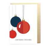 3D Card with Envelope, Christmas Baubles