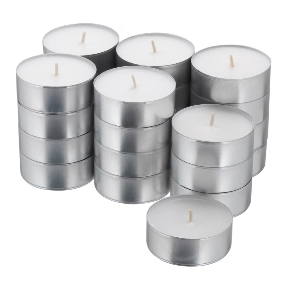 Ikea Glimma Unscented Tea light Candles, 24-Pack (10229236433183)