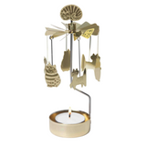 Lisa L Cats Tea Light Carousel, Gold