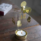 Lisa L Cats Tea Light Carousel, Gold