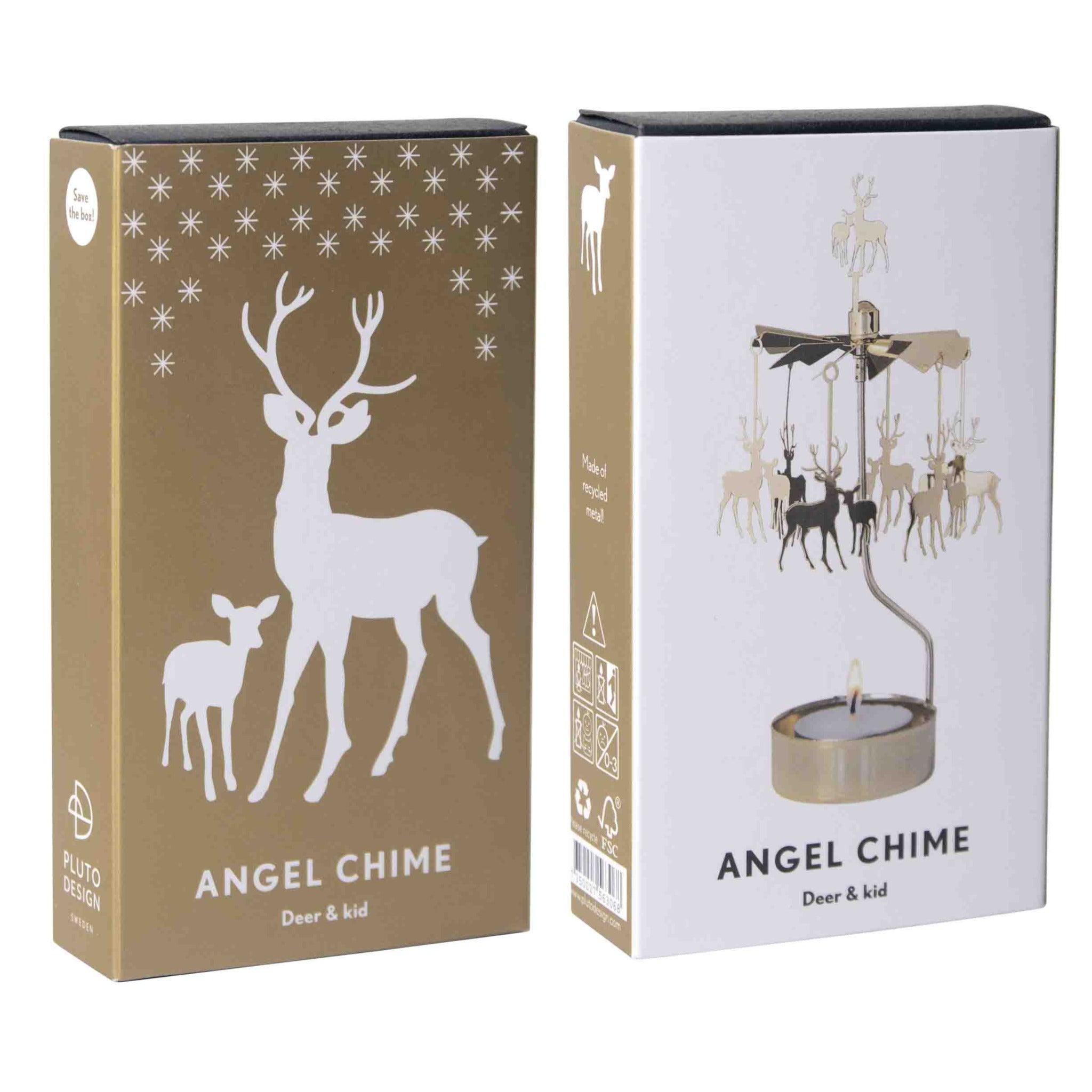 Deer Tea Light Carousel, Gold (8604997517599)