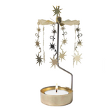 Winter City Tea Light Carousel, Gold