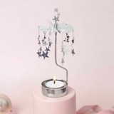 Night Sky Tea Light Carousel Chime, Silver
