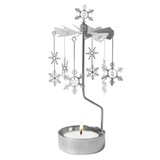 Snowfall Tea Light Carousel Chime, Silver