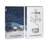 Snowfall Tea Light Carousel Chime, Silver