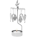 Winter Tea Light Carousel Chime, Silver