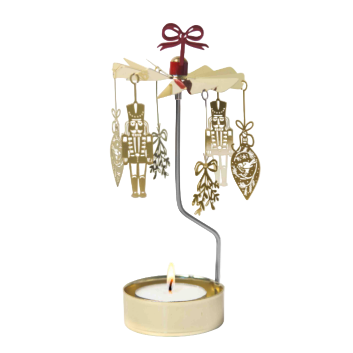 Noel  Tea Light Carousel Chime, Gold (10245804523807)