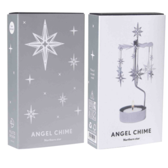 Northern Star Tea Light Carousel Chime, Silver (10245806555423)