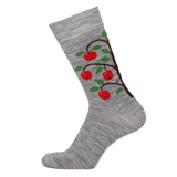 Apple Tree Merino Socks, Light Grey