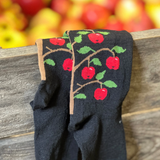 Apple Tree Merino Socks, Black