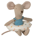 Maileg Beach Mouse Little Sister with Float Multi Dot