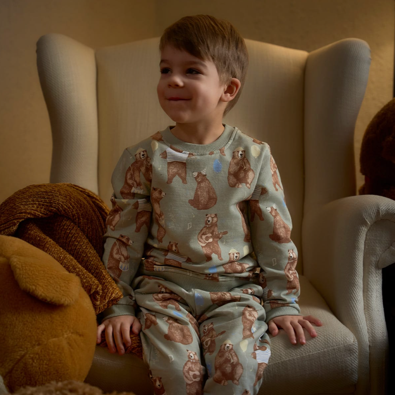 Bear Kids' Sweatshirt, Mint-Brown (10224815898911)