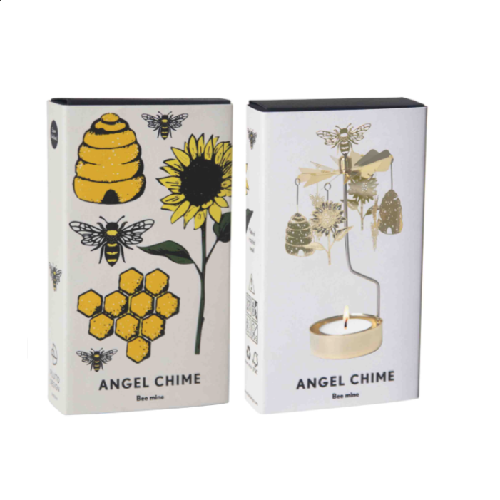 Bee Mine Tea Light Carousel Chime, Gold (10249915302175)