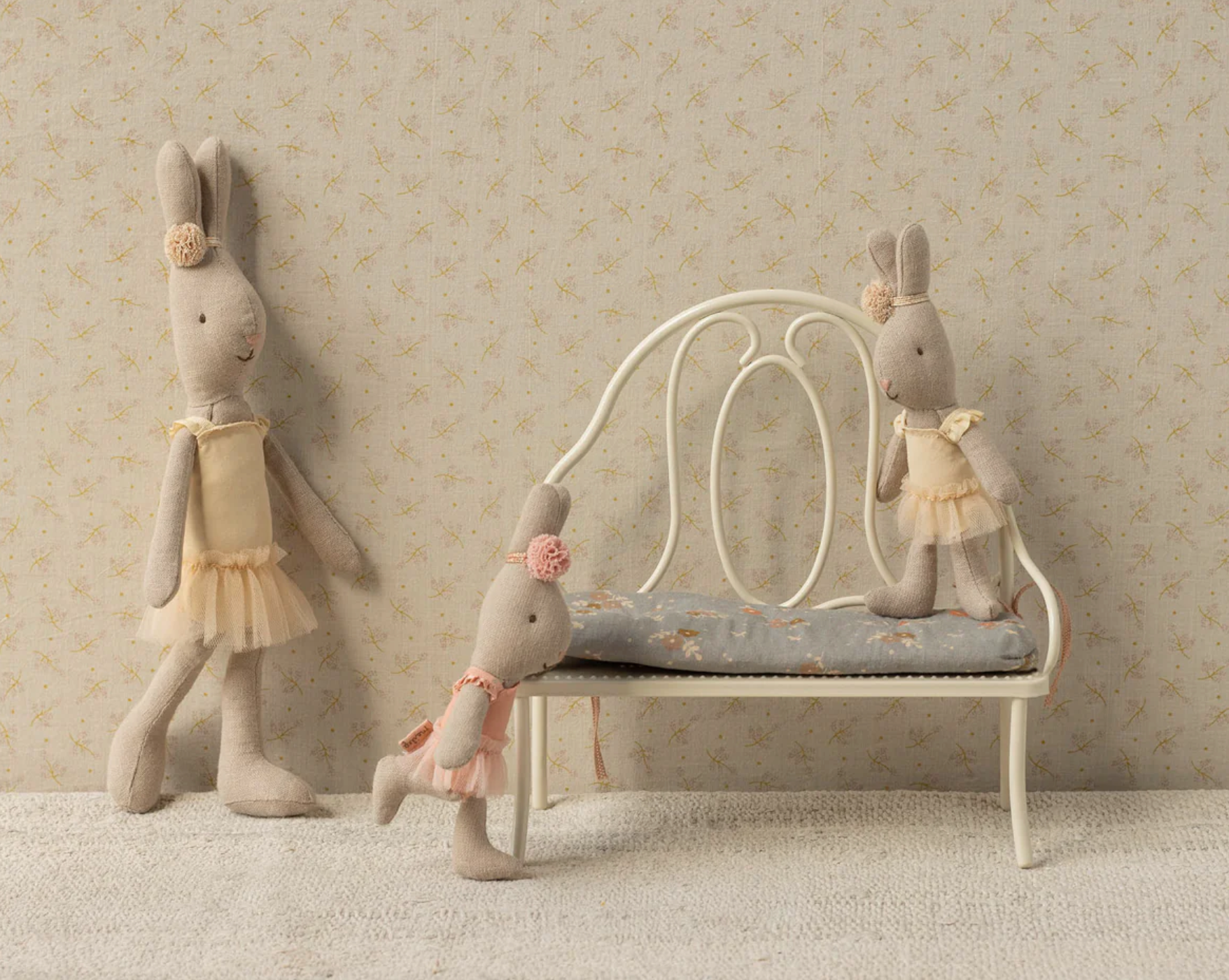 Maileg Vintage Bench Miniature, Off-White (10202256507167)