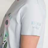 Moomin Taimi Women's' T-Shirt Best Mum, Pale Blue