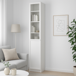 Ikea Billy Bookcase with Oxberg Half Glass Door, 40x30x202cm, White (8129595015455)