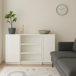 Ikea Billy Bookcase with Oxberg Solid Doors, 160x30x106cm, White (8129725661471)