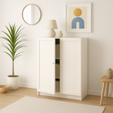 Ikea Billy Bookcase with Oxberg Solid Doors, 80x30x106cm, White (8129586921759)