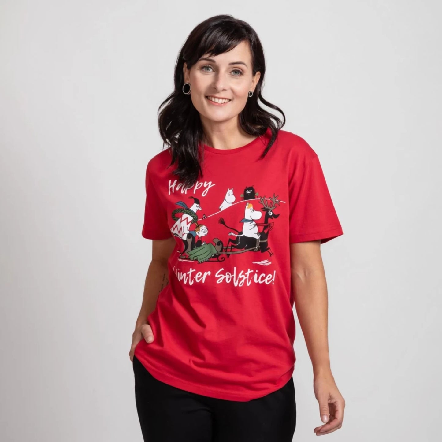 Moomin Oiva T-Shirt Winter Solstice, Red (8745369174303)