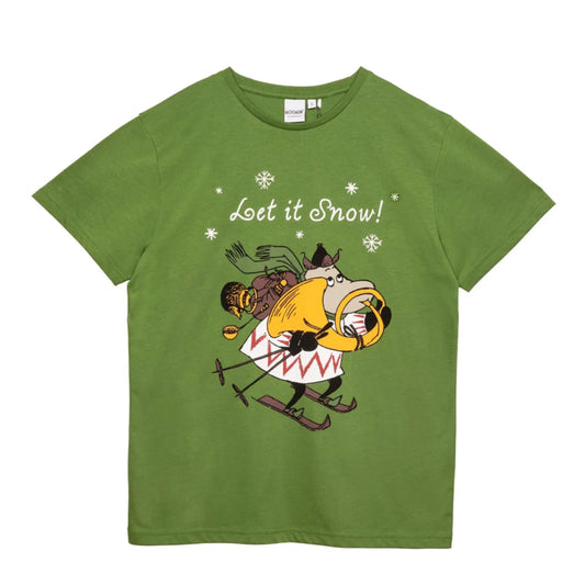 Moomin Oiva T-Shirt Let It Snow, Green (8745408233759)