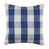 Helena, Checkered Blue Cushion Cover with Inner