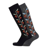Berries Knee High Merino Socks, Anthracite