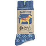 Dalahest Wool Socks, Blue-Yellow