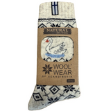 Swan Wool Socks, Natural-Charcoal