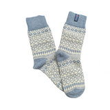 Iceland Wool Socks, Light Blue-White