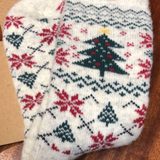 Christmas Tree Wool Socks, White
