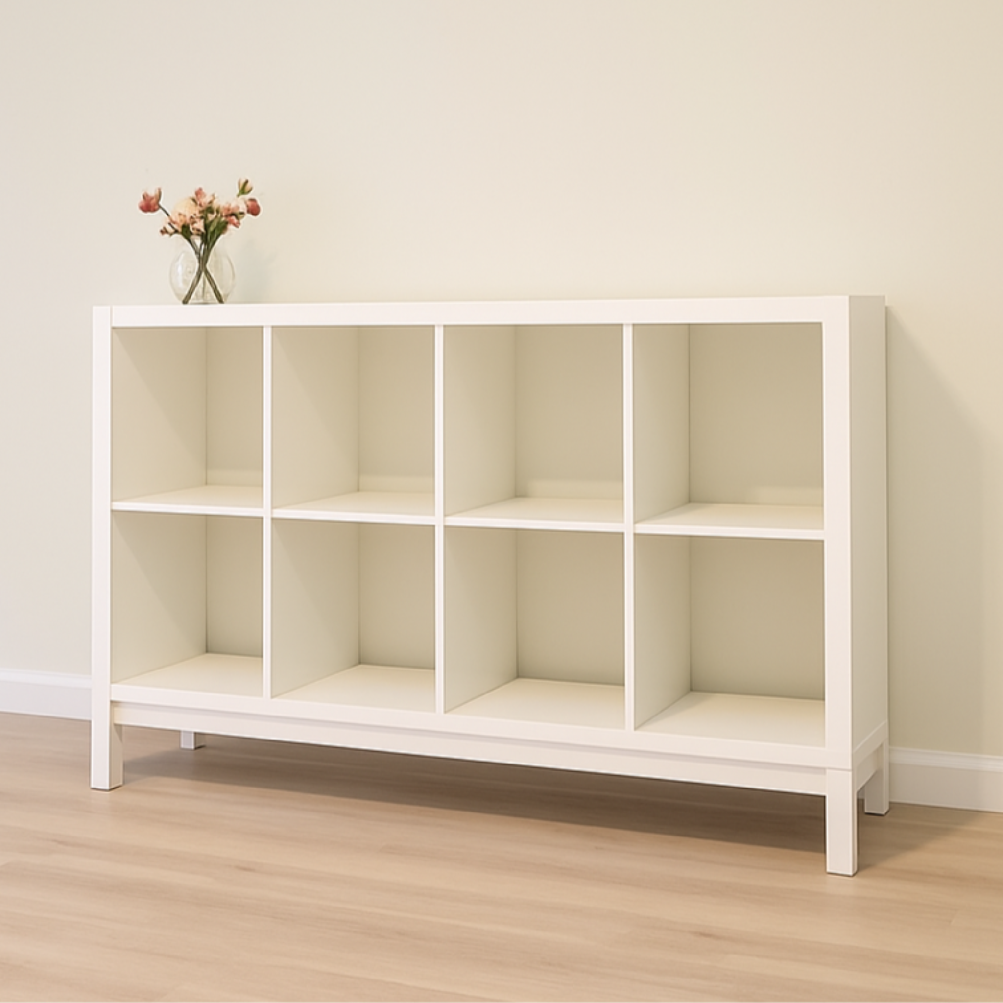 Ikea Kallax 2x4 Shelving Unit with Underframe, 147x94cm, White (10206591713567)