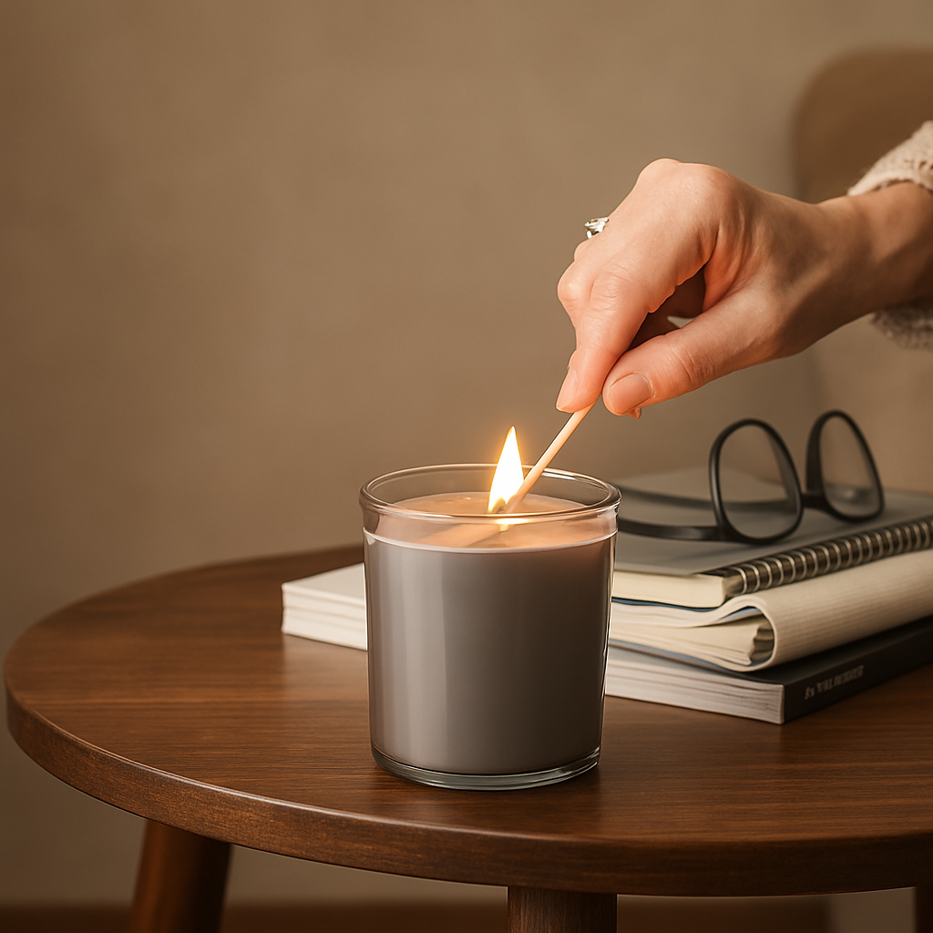 IKEA Enstaka Candle in a Glass 40hr, Bonfire (8784603513119)
