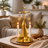 Grande North Star Tea Light Carousel, Gold
