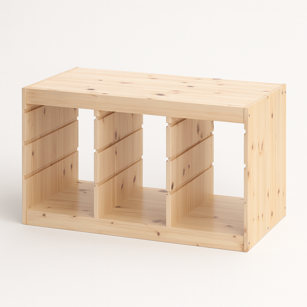 Ikea Trofast Storage Unit, 99x44x56cm, White Stained Pine -UNIT ONLY! (4337351589953)