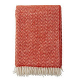 Klippan Chevron Wool Throw, 130x200cm, Ruby Red