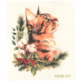 100% Biodegradable Dishcloth, Christmas Cat