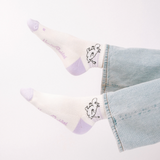 Moomintroll Active Crew Womens Ankle Socks, White-Purple