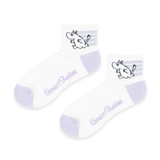 Moomintroll Active Crew Womens Ankle Socks, White-Purple