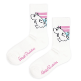 Moomintroll Active Crew Women's Socks, White-Mint