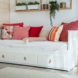 Ikea Hemnes Day-Bed with Storage including Asvang Mattress, 80x200cm x2. (8909035110687)